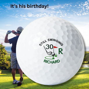 30th Birthday Men's Monogram Name Golf Balls
