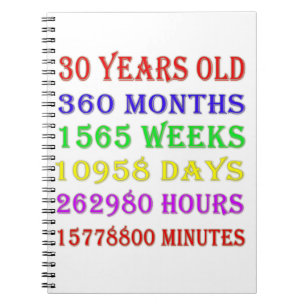 30th Birthday Milestones Notebook