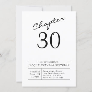 30th Birthday Modern 30 Party Invitation