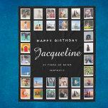 30th Birthday Modern Chic Photo Collage Black Fleece Blanket<br><div class="desc">Personalised gift fleece blanket with 32 photos of your choice. A wonderful gift idea for that unique person. TOP TIP: If you Pre-crop your photos into a square shape before you upload them you have control of how they look. No problem if you can't do this as the design will...</div>