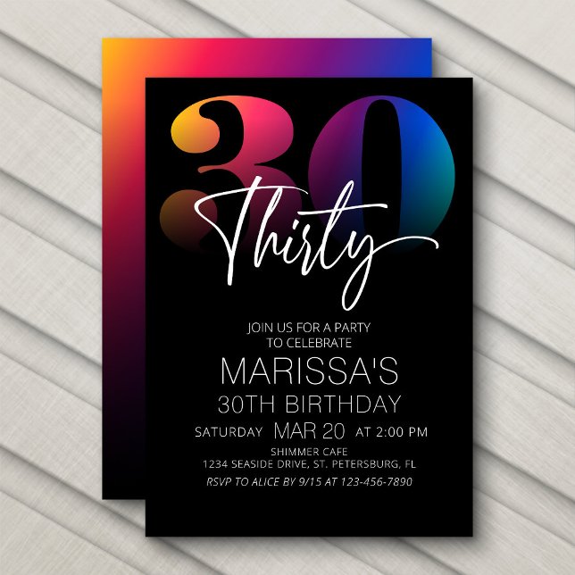 30th Birthday Modern Invitation (Creator Uploaded)