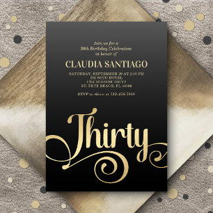 30th Birthday Modern Script Invitation