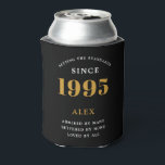 30th Birthday Name 1995 Black Gold Elegant Chic Can Cooler<br><div class="desc">A personalised elegant can cooler that is easy to customise for that special birthday party occasion.</div>