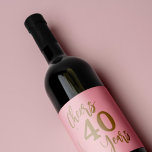 30th birthday name personalised cheers to years wine label<br><div class="desc">Modern gold typography script cheers to 30 years birthday party personalised pink wine label.</div>