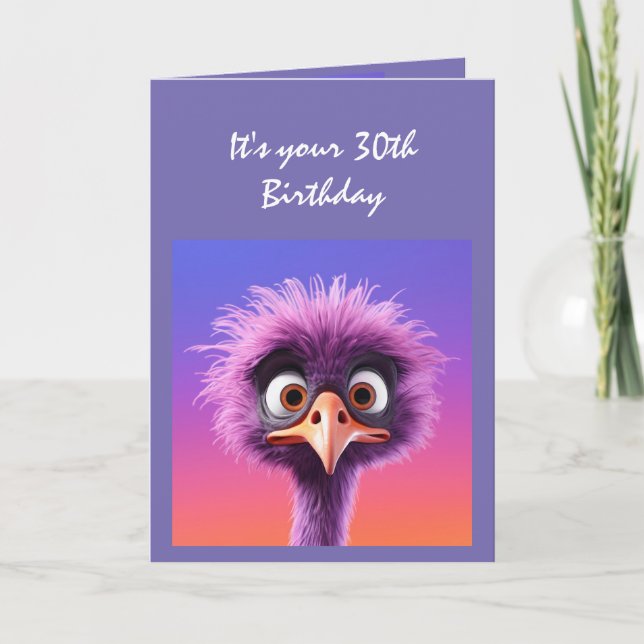 30th Birthday Never too Late Funny Humour Card (Front)
