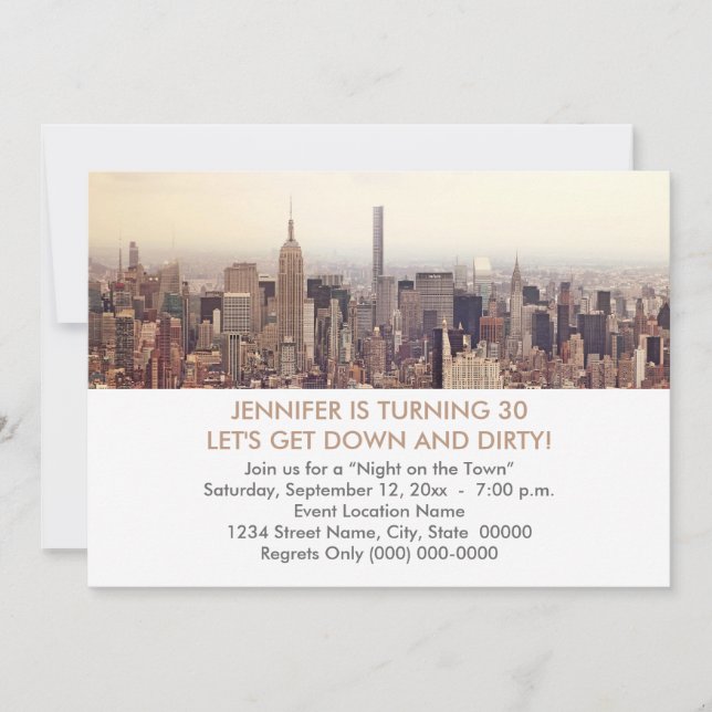30th Birthday New York City Invitations (Front)