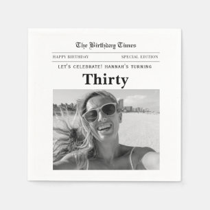 30th Birthday Newspaper Napkin