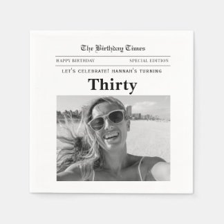 30th Birthday Newspaper Napkin
