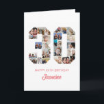 30th Birthday Number 30 Photo Collage Personalised Card<br><div class="desc">Celebrate momentous 30th Birthday with this cute card. It's a personalised photo collage birthday card that allows you to create a truly unique and memorable design. This customisable template lets you insert your own cherished photos, capturing the precious moments throughout the year. This custom card is perfect for commemorating your...</div>
