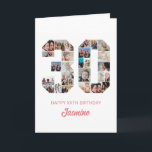 30th Birthday Number 30 Photo Collage Personalised Card<br><div class="desc">Celebrate momentous 30th Birthday with this cute card. It's a personalised photo collage birthday card that allows you to create a truly unique and memorable design. This customisable template lets you insert your own cherished photos, capturing the precious moments throughout the year. This custom card is perfect for commemorating your...</div>