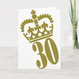 30th Birthday - Number – Thirty Card