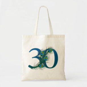 30th Birthday Or Anniversary Peacock Feather Tote Bag