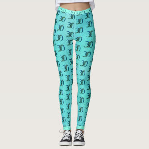 30th Birthday or Anniversary Peacock Pattern Leggings