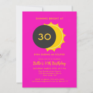 30th Birthday Partial Solar Eclipse 2025 Party Invitation