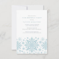 30th Birthday Party Blue White Snowflake Winter