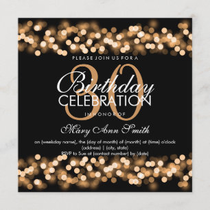 30th Birthday Party Faux Gold Hollywood Glam Invitation