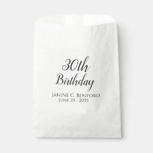 30th Birthday Party Favour Treat Bags
