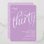 30th Birthday Party Foil Invitation<br><div class="desc">30th birthday party invitation design.</div>