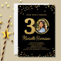 30th Birthday Party Gold Glitter Confetti Photo