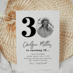 30th Birthday Party Invitation | 30th Birthday<br><div class="desc">Minimalist 30th Photo Birthday Invitation.
Ready to be personalised by you!</div>