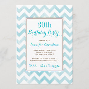 30th Birthday Party Invitation (blue)