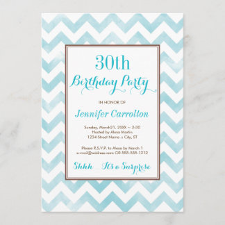 30th Birthday Party Invitation (blue)