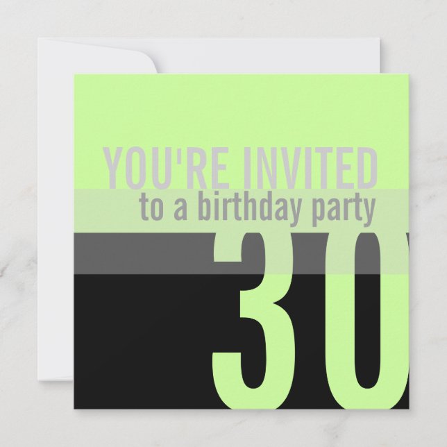 30th Birthday Party Invitations {Mint Green} (Front)
