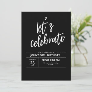  30th Birthday Party Minimalist Adult Birthday Invitation