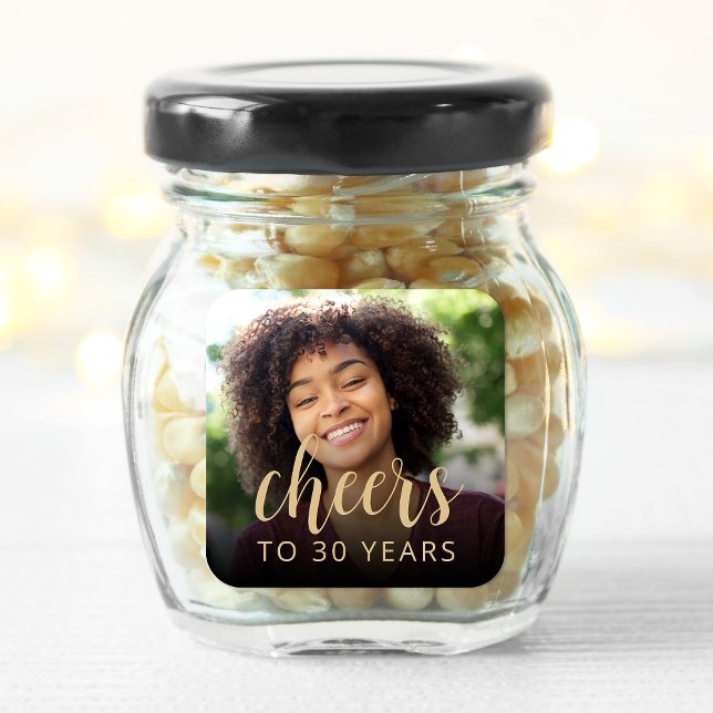 30th Birthday Party Photo Cheers Square Sticker (Creator Uploaded)