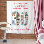 30th Birthday Party Photo Collage Backdrop Pink Tapestry<br><div class="desc">Create your own photo collage tapestry for a 30th birthday party. These wall hangings make a great backdrop, welcome sign or photobooth. The template is set up for you to add your own photographs, which automatically form the number 30. You can also edit all of the wording. The sample wording...</div>
