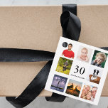 30th birthday party photo collage guy thank you favour tags<br><div class="desc">A favour tag for a 30th birthday party for a guy, celebrating his life with a collage of 8 of your own photos. Templates for the age 30 and a date. Date of birth or the date of the party. Black letters. White background. Back: the text: Thank You for Coming!...</div>