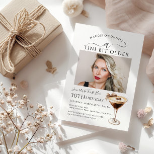 30th Birthday Party Photo Espresso Martini  Invitation