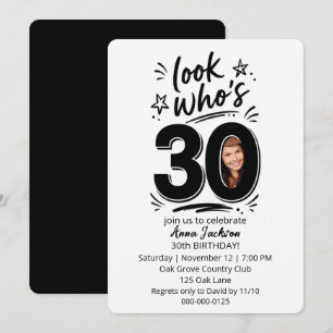 30th Birthday Party Photo Frame Invitation
