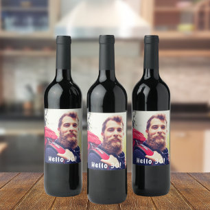 30th birthday party photo guy Fun Wine Label