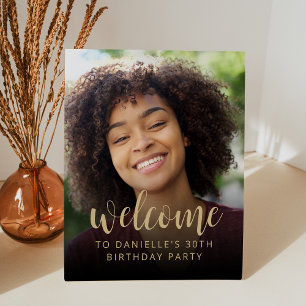 30th Birthday Party Photo Welcome Pedestal Sign