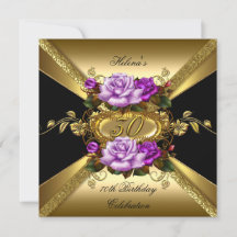 30th Birthday Party Roses Purple Gold Black