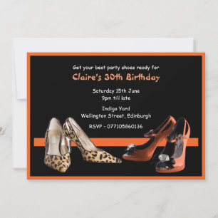 30th Birthday Party Shoes Invitation
