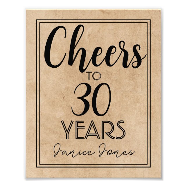 30th birthday party sign (Front)