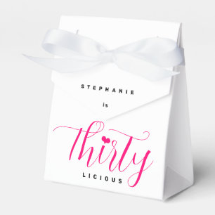 30th Birthday Party Thirty Pink Thirtylicious Text Favour Box