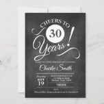 30th Birthday Party with Chalkboard Pattern Invitation<br><div class="desc">30th Birthday Party Invitation with chalkboard pattern. Cheers to 30 years!
Please message us if you need further customisation.</div>