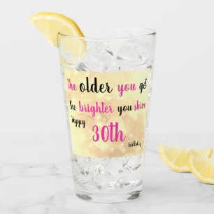 30th Birthday personalised add name Glass