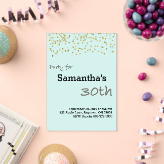 30th Birthday Personalised in Pastel Colours Acrylic Invitations