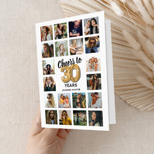 30th Birthday Photo Collage Card