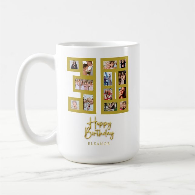 30th Birthday Photo Collage Coffee Mug (Left)