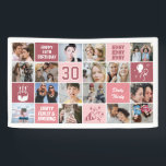 30th Birthday Photo Collage Custom Coral Pink Banner<br><div class="desc">Celebrate a milestone in style with this 30th Birthday Photo Collage Banner. Easily personalize it with your own photos, custom text, and theme colors to create a one-of-a-kind decoration for your party. Perfect for displaying cherished memories. This banner makes a stunning backdrop for birthdays, photo booths, and event décor. Designed...</div>