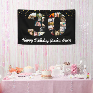 30th birthday Photo Collage happy birthday event Banner