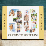 30th Birthday Photo Collage Number 30 Neutral Canvas Print<br><div class="desc">Create your own unique 30th Birthday Gift. This smart canvas is a great way to display your photo collage. The template is set up ready for you to add your favourite photos, which will automatically appear in the shape of the number 30. You can also add your name and birth...</div>