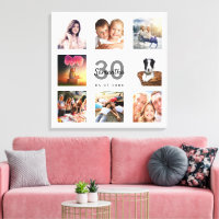 30th birthday photo collage white monogram