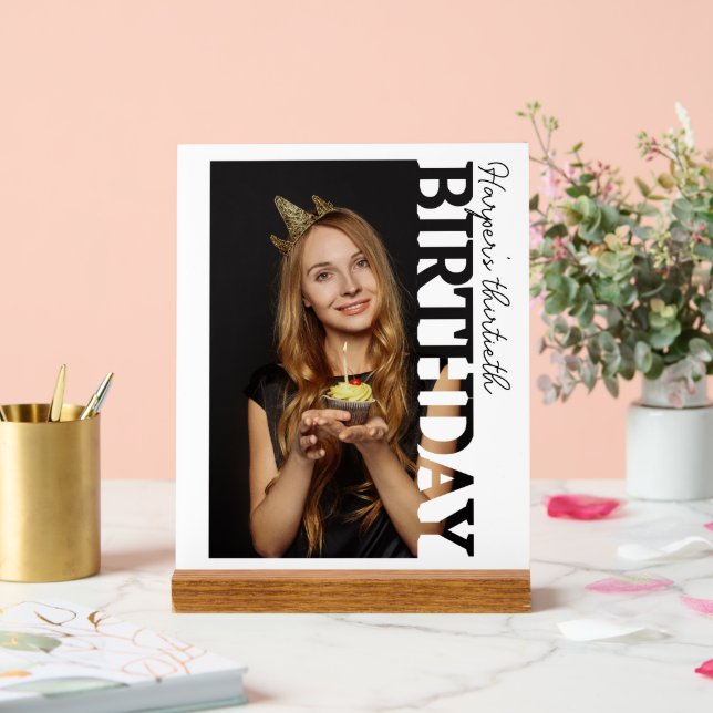 30th Birthday Photo college Party  Acrylic Sign (Wedding)