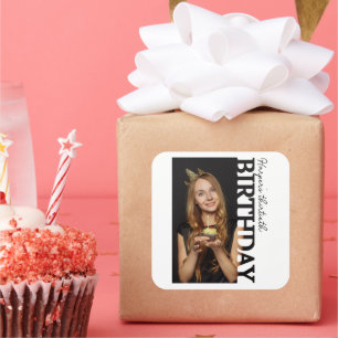 30th Birthday Photo college Party favour Square Sticker